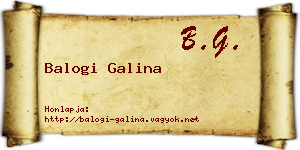Balogi Galina névjegykártya